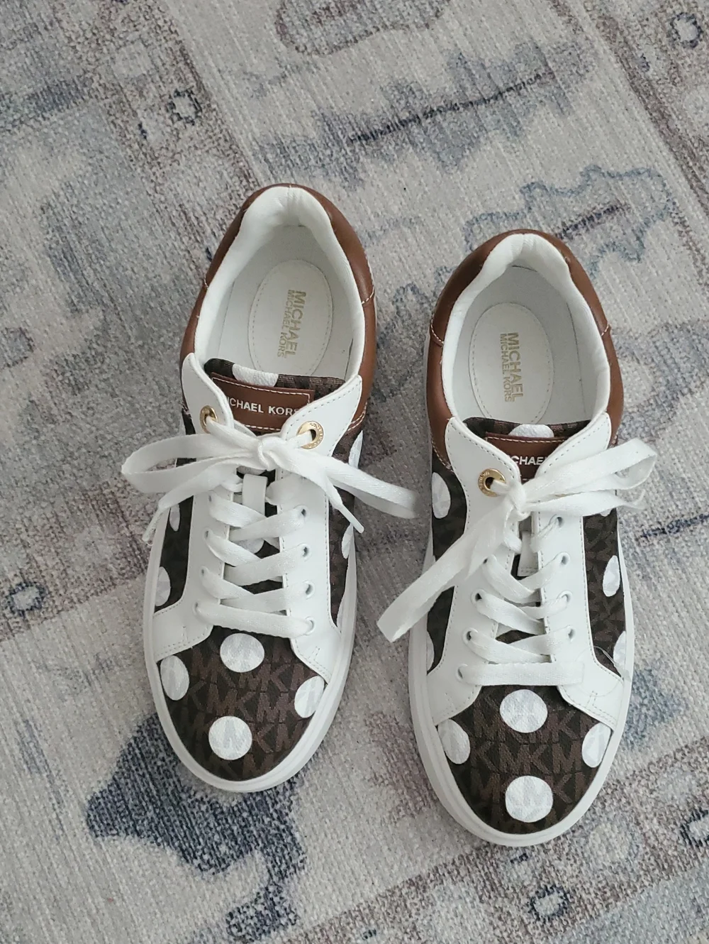 NWOT Michael Kors Romey Platform Sneakers Polka Dot Shoes Sz9.5